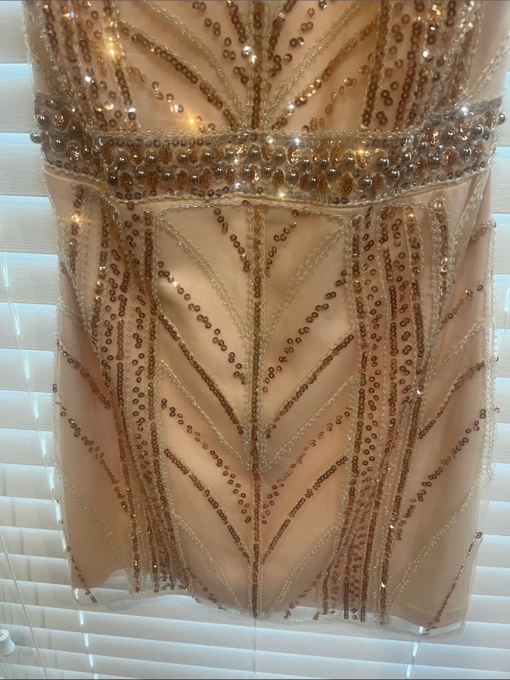 Windsor Gold Sequin High-Neck Mini Dress - Picture 3 of 7